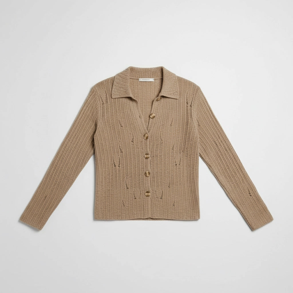 V-Neck Cable Knit Cardigan
