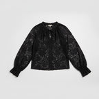 Women's Lace Blouse with Tie Detail