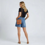 Women’s High Waist Denim Shorts with Drawstring