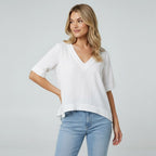 Women's V-Neck Loose Fit Top