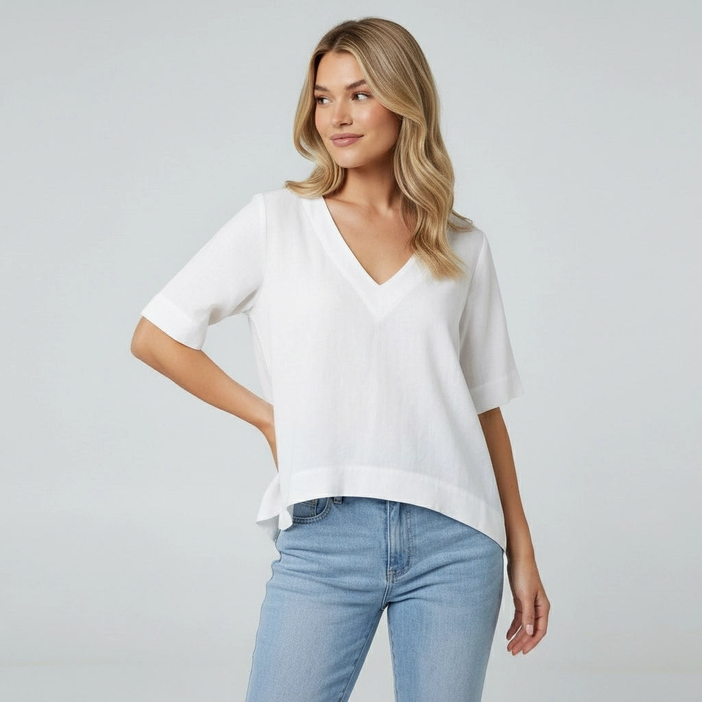 Women's V-Neck Loose Fit Top