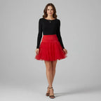 Voluminous Tulle Skirt Petticoat Tiered Red 1