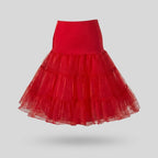 Voluminous Tulle Skirt Petticoat Tiered Red 2