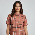 Boxy Geometric Print Top