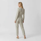 Women's Wrap Jumpsuit with Long Sleeves