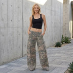 Wide Leg Cargo Pants with Pockets Streetwear Brown 1