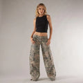 Wide Leg Cargo Pants with Pockets Streetwear Brown 3