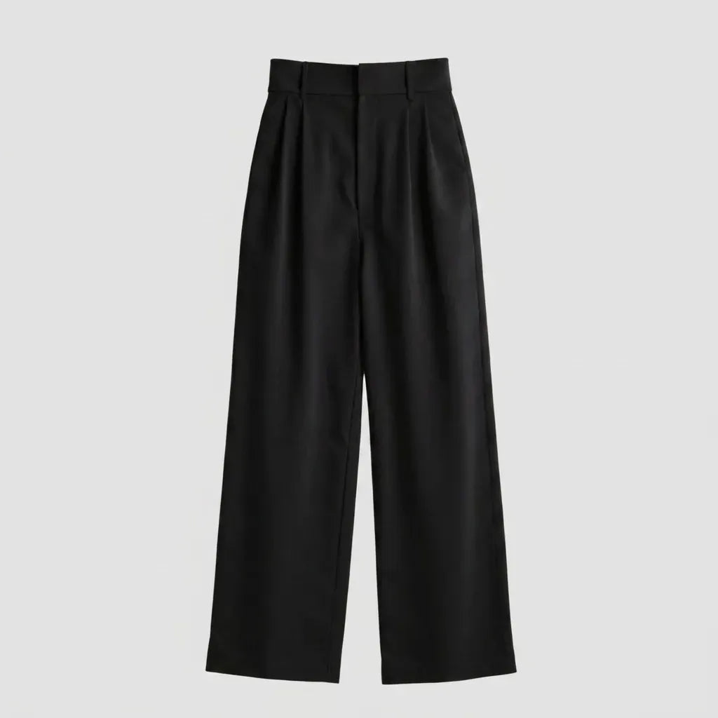 Wide Leg High Waisted Pants with Pockets Black 6