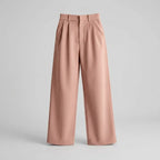Wide Leg High Waisted Pants with Pockets Pink 7