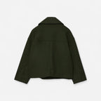 Women's Double-Breasted Jacket with Lapel Collar in Green – 13
