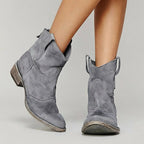 Women's Flat Cowboy Ankle Boots – detail view