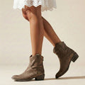 Women's Flat Cowboy Ankle Boots – full length