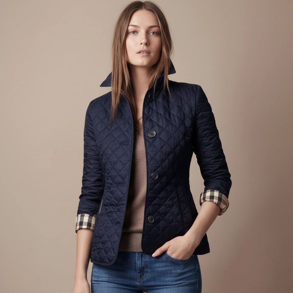 Women's Lightweight Quilted Jacket with a Tailored Fit in Marine Blue – 1
