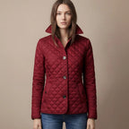 Women's Lightweight Quilted Jacket with a Tailored Fit in Burgundy – 3