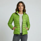 Women's Lightweight Quilted Jacket with Stand-Up Collar in Lime – 2