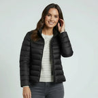 Women's Lightweight Quilted Jacket with Stand-Up Collar in Black – 8