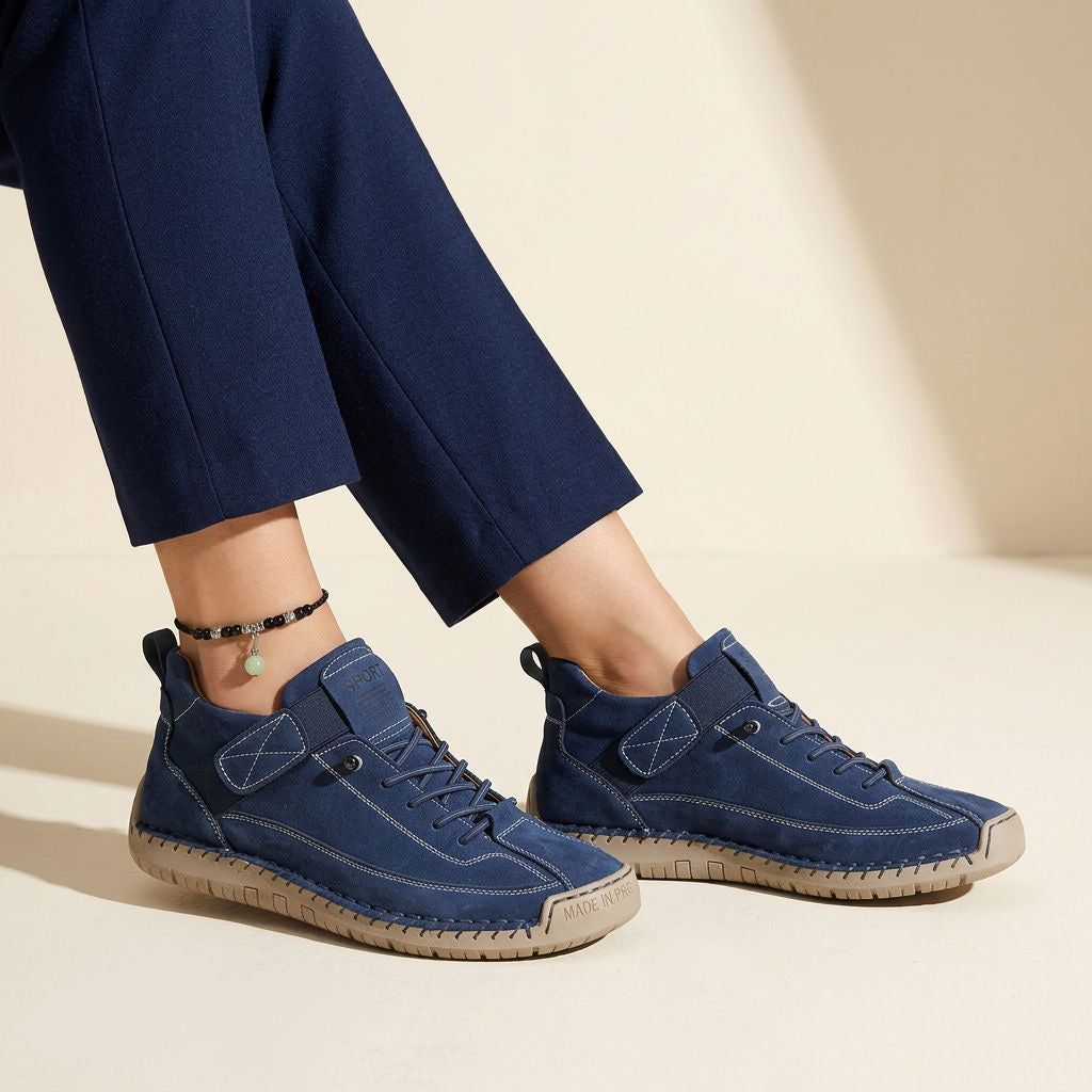Women's Orthopaedic Walking Sneakers with Lightweight Support Sole in Navy – 11