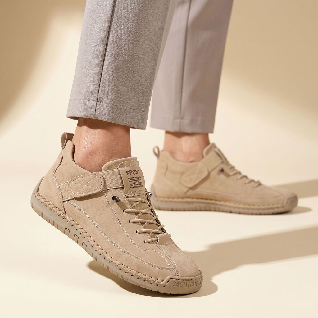 Women's Orthopaedic Walking Sneakers with Lightweight Support Sole in Khaki – 15