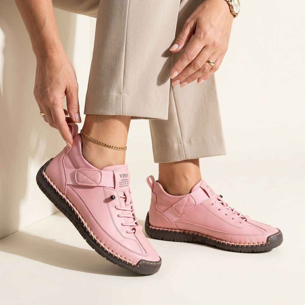 Women's Orthopaedic Walking Sneakers with Lightweight Support Sole in Pink – 3