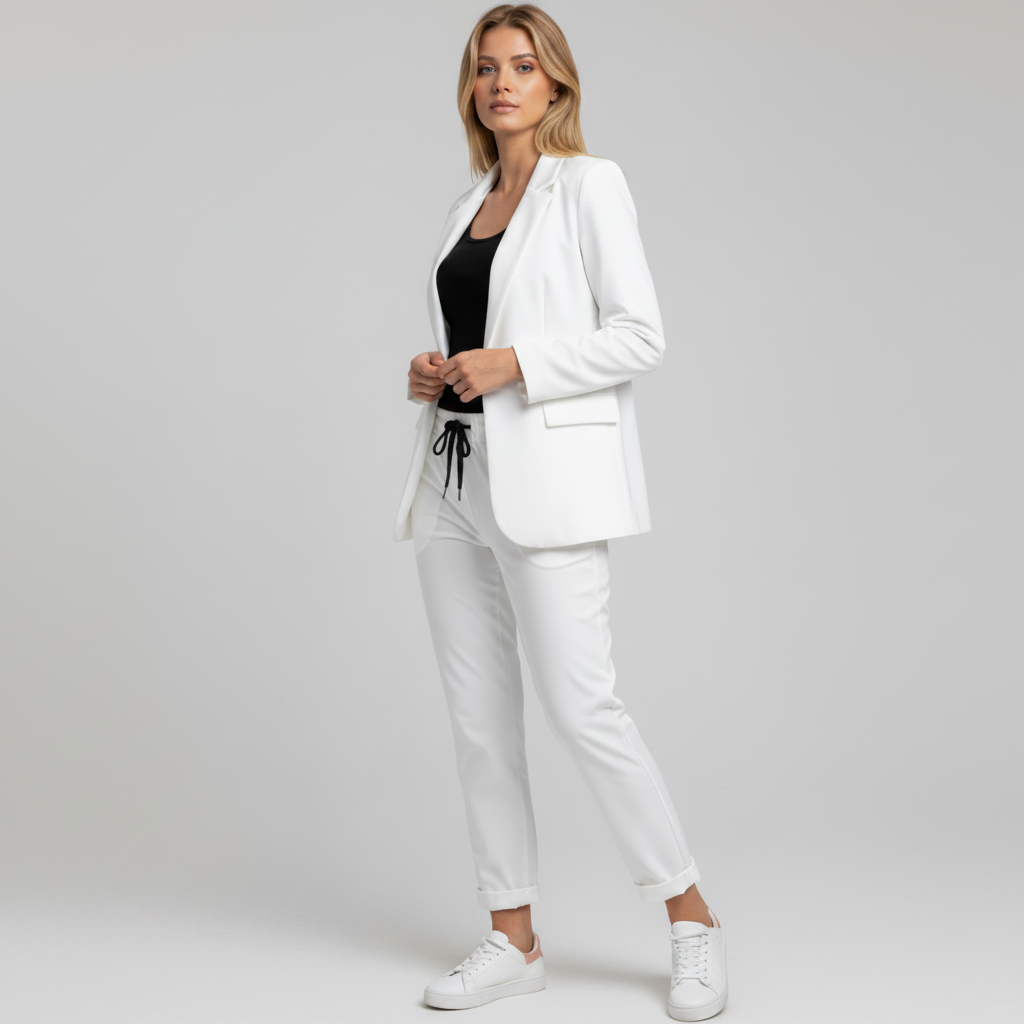 Women's Suit Set for Everyday & Special Occasions | Sporty & Elegant in White – 10
