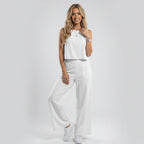 Women's Two-Piece Set with Sleeveless Top in White – 6