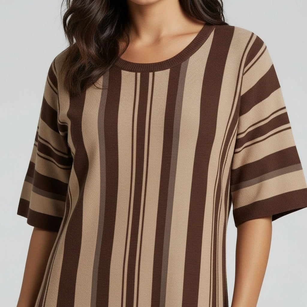 Women's Shift Dress with Stripes