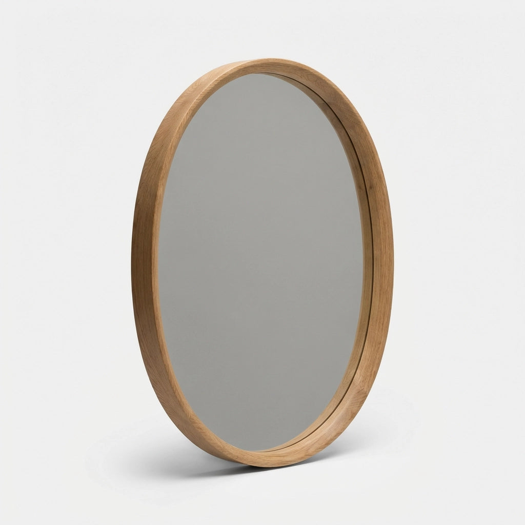 Oval Wooden Frame Mirror