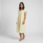 Women's V-Neck Gingham Midi Dress