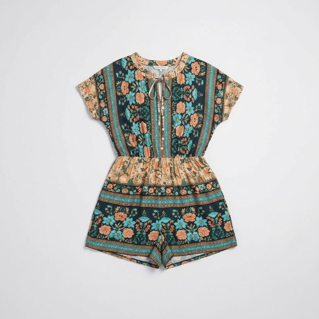 Women's Floral Short-Sleeve Romper