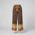 Women’s High Waist Wide Leg Floral Print Trousers with Tie Waist