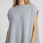 Boxy Sleeveless Sweater with Drop Shoulders