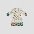 Women's V-Neck Floral Dress With 3/4 Sleeves