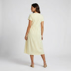 Women's V-Neck Gingham Midi Dress